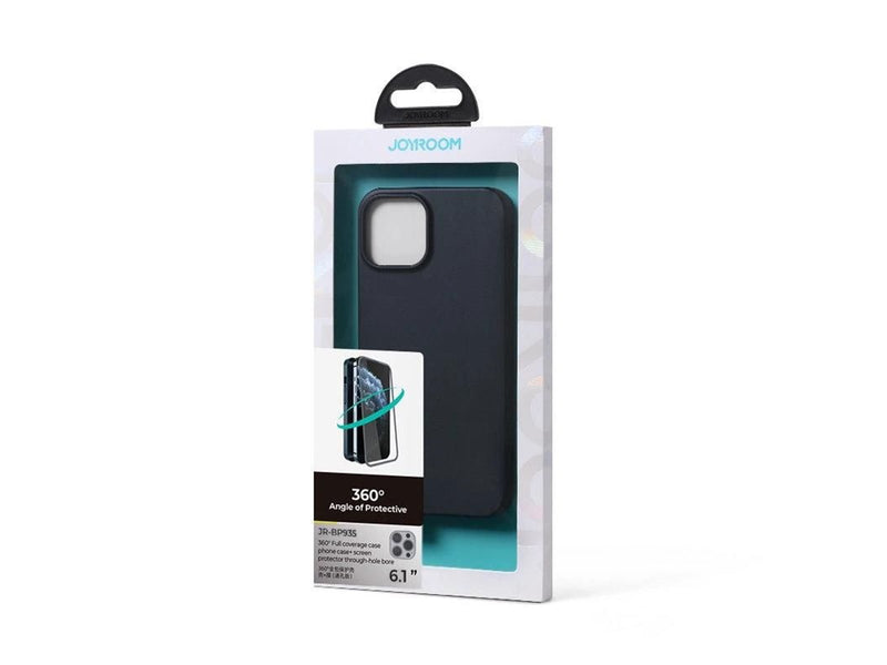 Joyroom 360 Full Case front and back cover for iPhone 13 Pro + tempered glass screen protector black (JR-BP935 black)