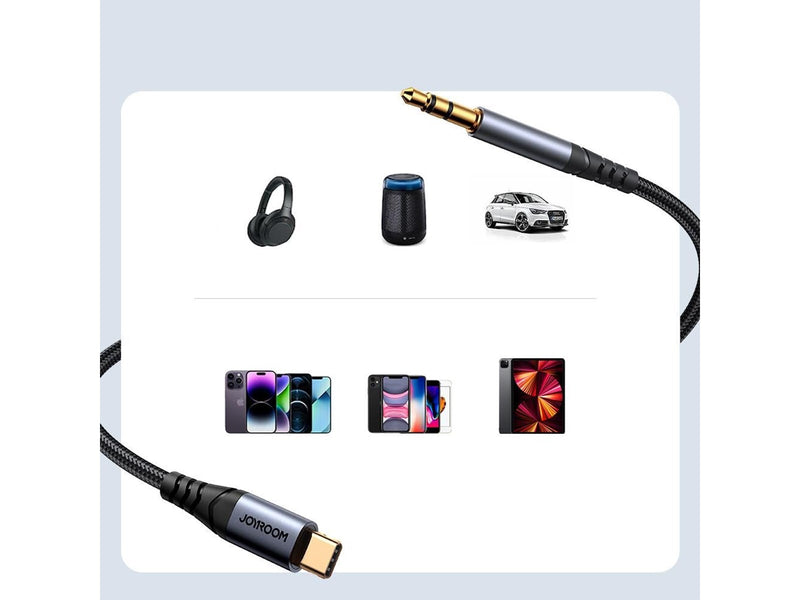 Joyroom Audio Transfer Series SY-A07 Mini Jack 3.5mm/USB-C Cable 1.2m - Black