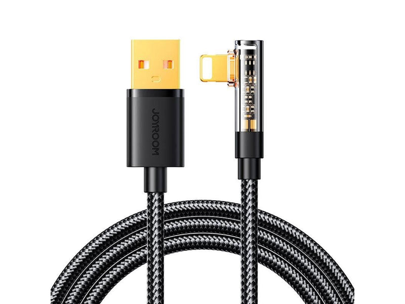 Joyroom Gaming Cable S-UL012A6 Lightning (angled) / USB-A (straight) 2.4A 1.2 m - black
