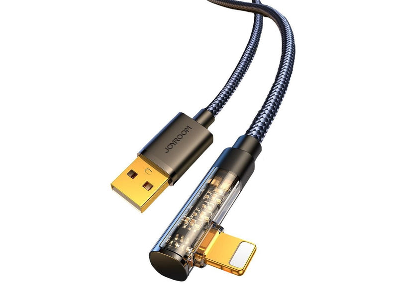 Joyroom Gaming Cable S-UL012A6 Lightning (angled) / USB-A (straight) 2.4A 1.2 m - black