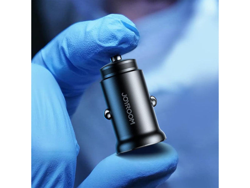 Joyroom JR-CCN05 30W USB-A USB-C mini car charger - black