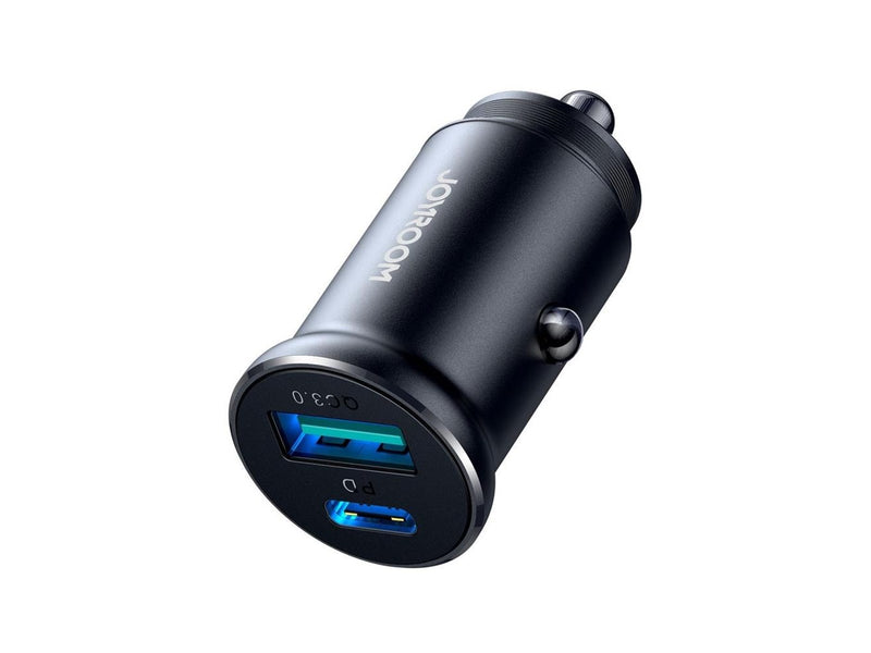 Joyroom JR-CCN05 30W USB-A USB-C mini car charger - black