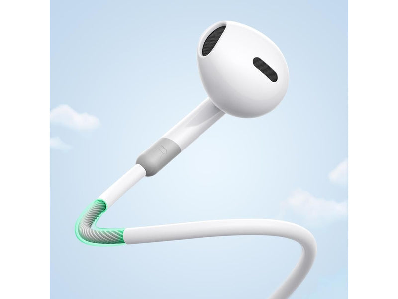 Joyroom JR-EW01 in-ear wired mini jack headphones with remote control - white