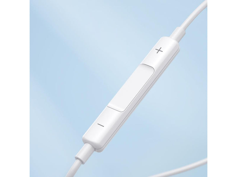Joyroom JR-EW01 in-ear wired mini jack headphones with remote control - white