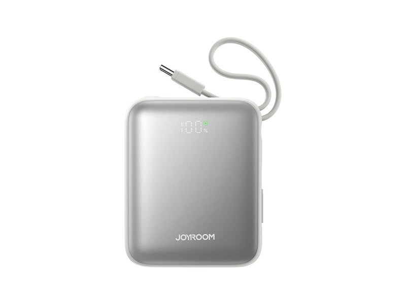 Joyroom JR-PBF27 10000mAh 22.5W Powerbank with Built-in USB-C and Lightning Cables - White - 10000 mAh