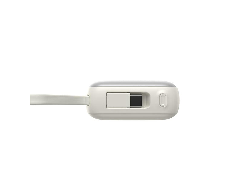 Joyroom JR-PBF27 10000mAh 22.5W Powerbank with Built-in USB-C and Lightning Cables - White - 10000 mAh
