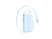 Joyroom JR-PR2L 10000mAh 35W Power Bank with Built-in Retractable USB-C Cable and Lightning Lanyard Cable - Blue - 10000 mAh