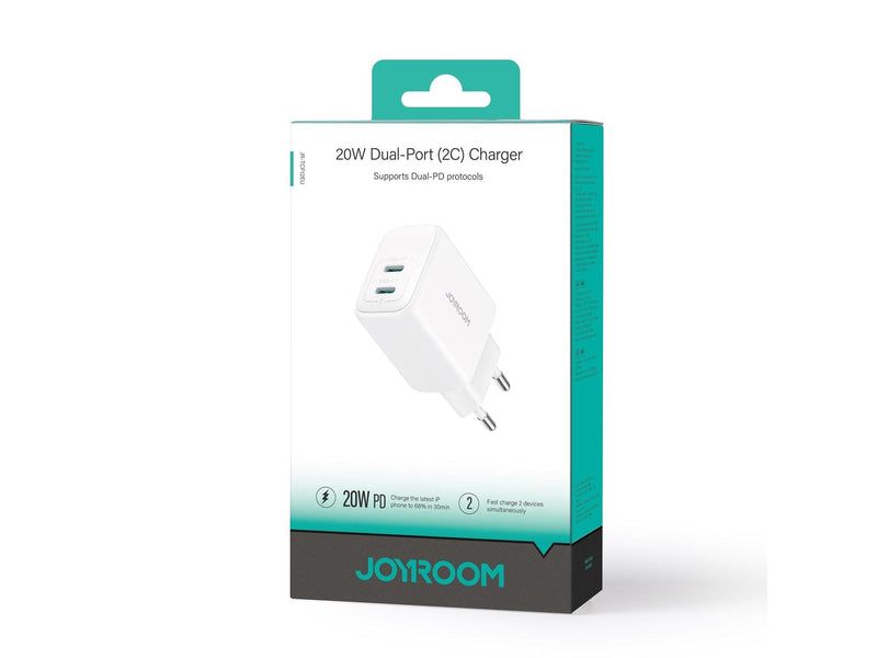 Joyroom JR-TCF12 Dual-Port (2C) 20W Power Charger (white)