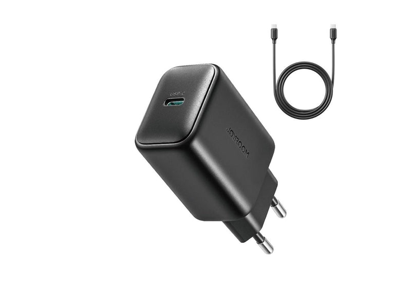 Joyroom JR-TCF23 network charger USB-C 25W SFC / PPS / PD - black + USB-C / USB-C cable 1m