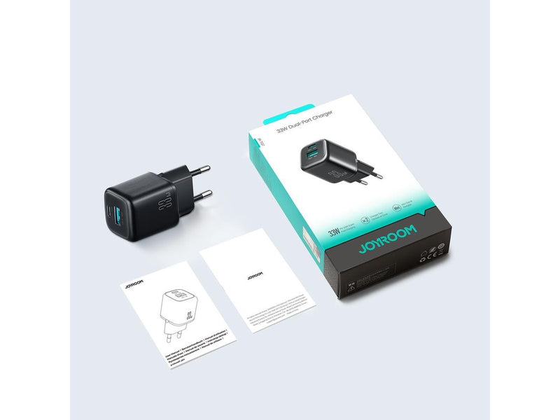 Joyroom JR-TG7 33W USB-A + USB-C Wall Charger - Black