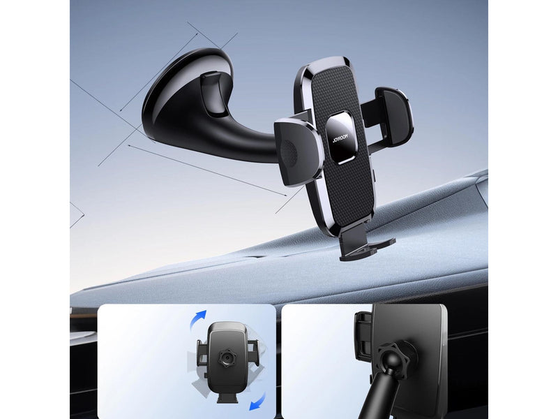Joyroom JR-ZS259 mechanical car holder universal for phone on cockpit / window - black