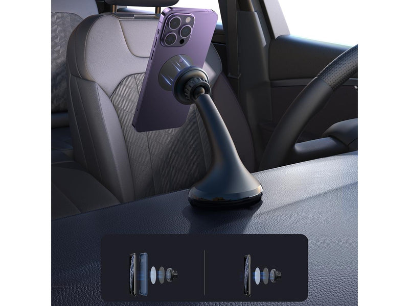 Joyroom JR-ZS356 universal magnetic car holder for a phone on the cockpit/window - black