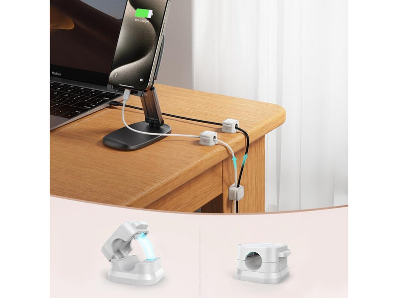 Joyroom JR-ZS368 magnetic cable organizer - white (3 pcs.)