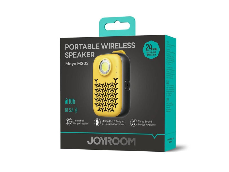 Joyroom Maya JR-MS03 portable Bluetooth speaker with built-in flashlight resistant - yellow