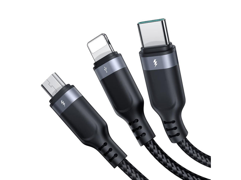 Joyroom Multi-Use Series S-A18 3in1 USB-A - Lightning / USB-C / micro USB cable 0.3m - black