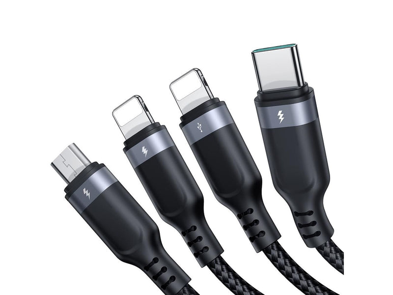 Joyroom Multi-Use Series S-A18 4in1 USB-A - USB-C / Lightning / Lightning / micro USB cable 1.2m - black