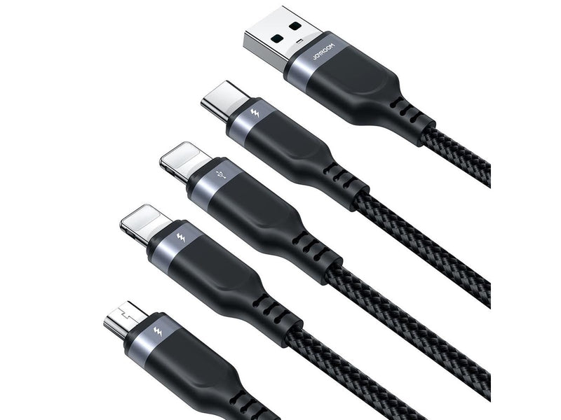 Joyroom Multi-Use Series S-A18 4in1 USB-A - USB-C / Lightning / Lightning / micro USB cable 1.2m - black
