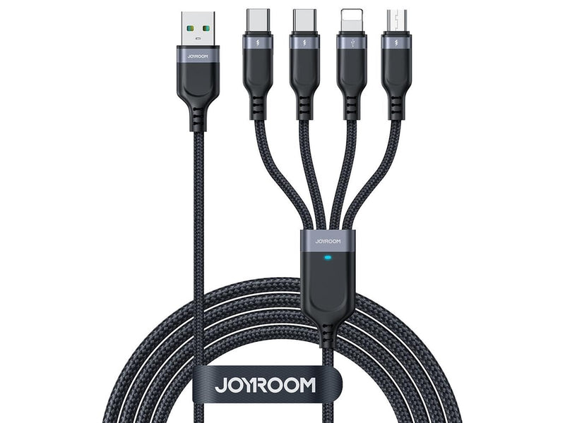Joyroom Multi-Use Series S-A18 4in1 USB-A - USB-C / USB-C / Lightning / micro USB cable 1.2m - black