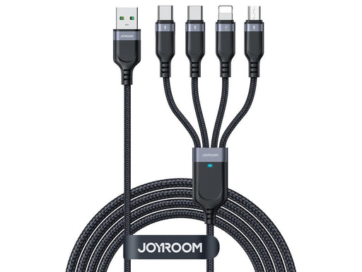 Joyroom Multi-Use Series S-A18 4in1 USB-A - USB-C / USB-C / Lightning / micro USB cable 1.2m - black