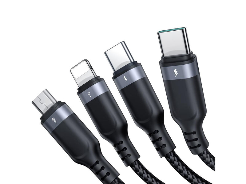 Joyroom Multi-Use Series S-A18 4in1 USB-A - USB-C / USB-C / Lightning / micro USB cable 1.2m - black