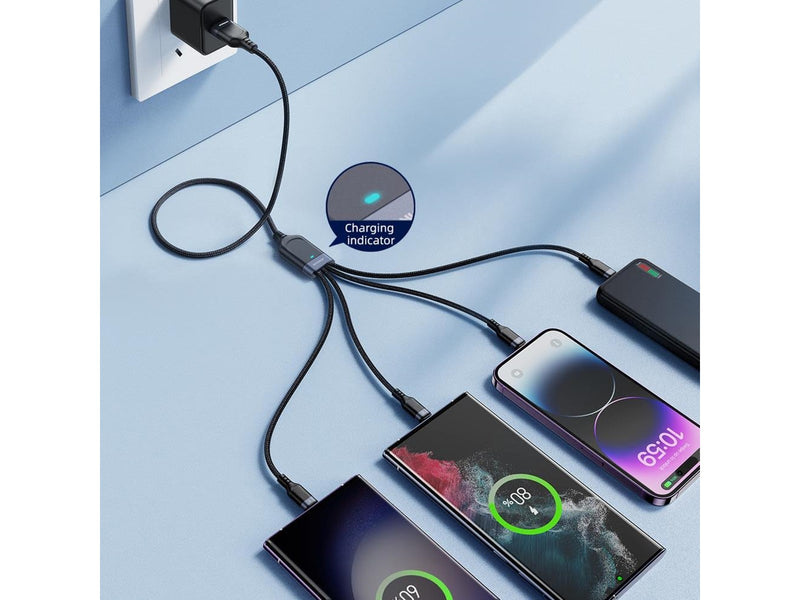 Joyroom Multi-Use Series S-A18 4in1 USB-A - USB-C / USB-C / Lightning / micro USB cable 1.2m - black