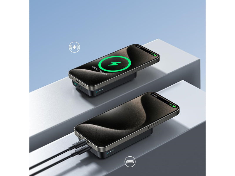 Joyroom Powerbank JR-W020 20W 10000mAh MagSafe + USB-C - USB-C cable 0.25m - black - 10000 mAh