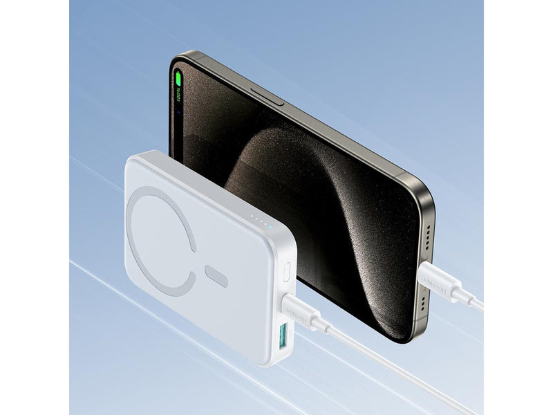 Joyroom Powerbank JR-W020 20W 10000mAh MagSafe + USB-C - USB-C cable 0.25m - white - 10000 mAh