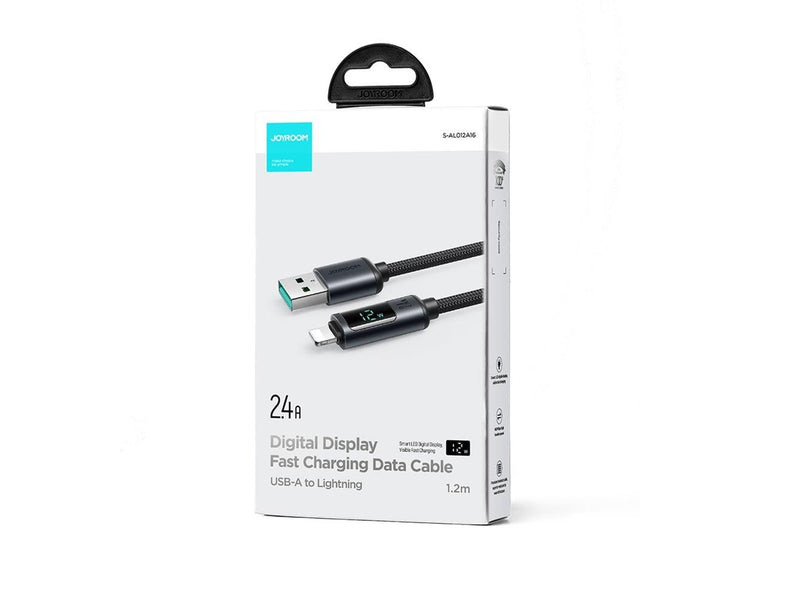Joyroom Prism Series A16 Lightning / USB-A Cable 2.4A 1.2m with LED Display - Black