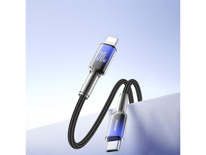Joyroom S-A42 Crystal-Clear Series 30W USB-C - Lightning cable 1.2m - black