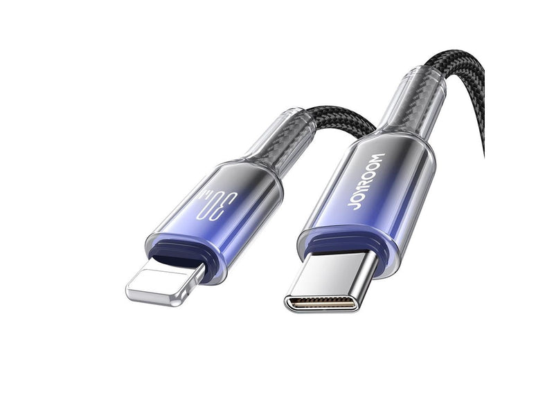 Joyroom S-A42 Crystal-Clear Series 30W USB-C - Lightning cable 1.2m - black