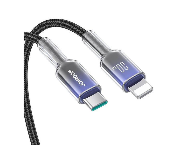Joyroom S-A42 Crystal-Clear Series 30W USB-C - Lightning cable 1.2m - black