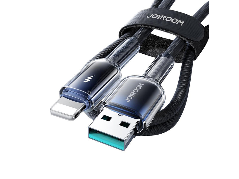 Joyroom S-A42 Crystal-Clear Series 3A USB-A - Lightning cable 1.2m - black