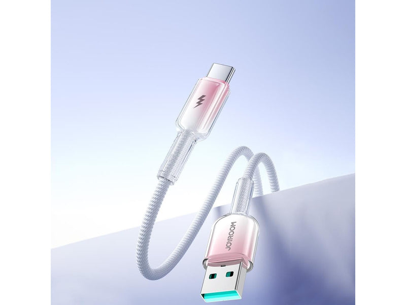 Joyroom S-A42 Crystal-Clear Series 3A USB-A - USB-C cable 1.2m - white