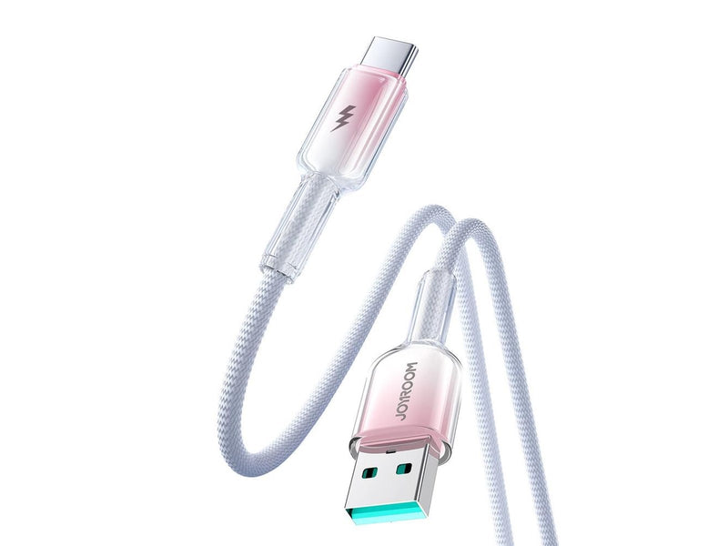 Joyroom S-A42 Crystal-Clear Series 3A USB-A - USB-C cable 1.2m - white