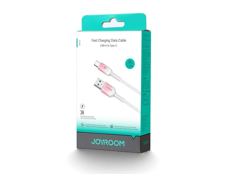 Joyroom S-A42 Crystal-Clear Series 3A USB-A - USB-C cable 1.2m - white