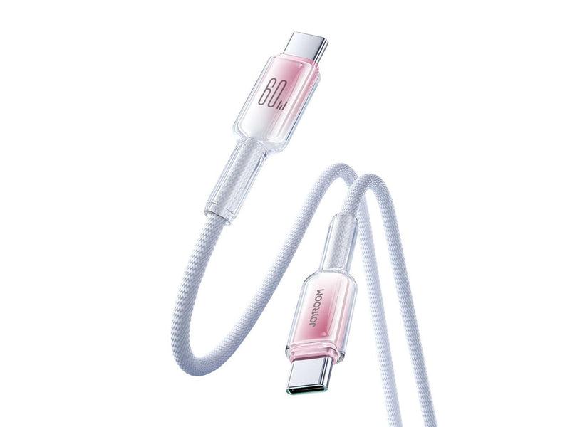 Joyroom S-A42 Crystal-Clear Series 60W USB-C - USB-C cable 1.2m - white