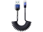 Joyroom S-A43 Crystal-Clear Series 3A USB-A - USB-C spiral cable 1.5m - black