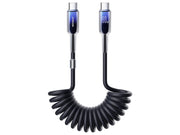 Joyroom S-A43 Crystal-Clear Series 60W USB-C - USB-C spiral cable 1.5m - black
