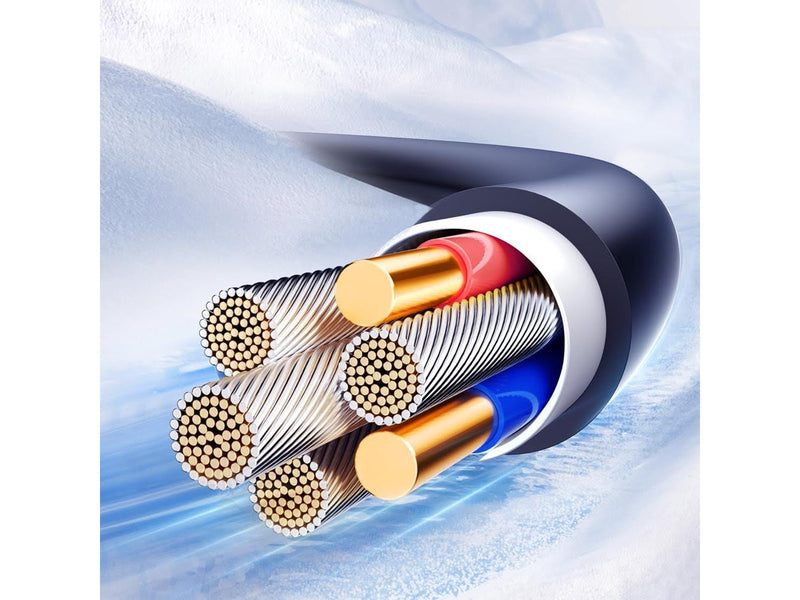 Joyroom S-A43 Crystal-Clear Series 60W USB-C - USB-C spiral cable 1.5m - black