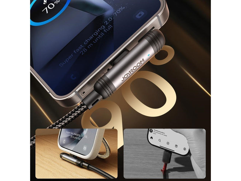 Joyroom S-A56 EnjoyX Series 90° USB-A - USB-C 3A cable 1.2m - black
