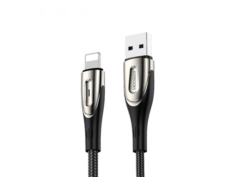 Joyroom Sharp Series S-M411 USB-A / Lightning 3A Cable 1.2m with Charging Indicator - Black