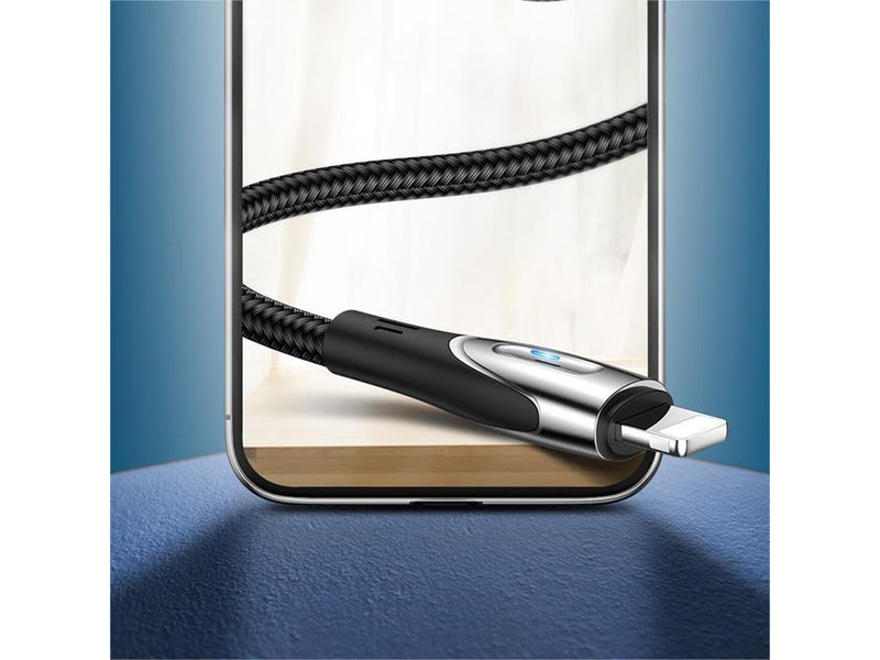 Joyroom Sharp Series S-M411 USB-A / Lightning 3A Cable 1.2m with Charging Indicator - Black