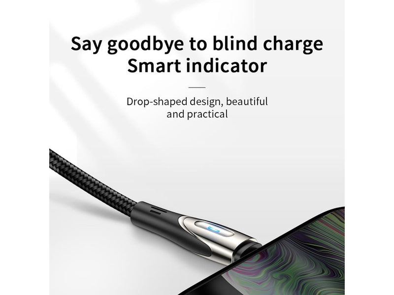 Joyroom Sharp Series S-M411 USB-A / micro USB 3A 1.2m Cable with Charging Indicator - Black