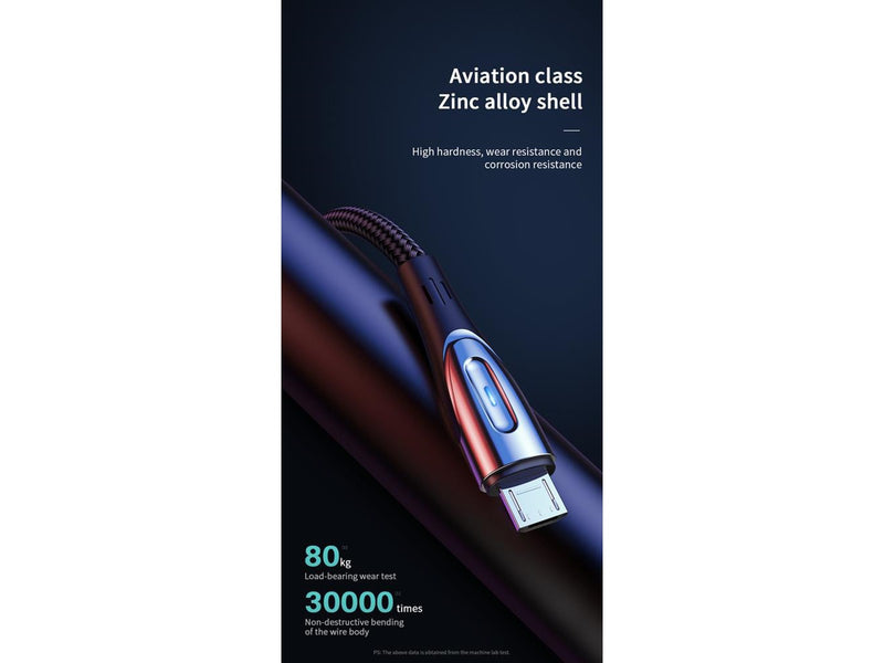 Joyroom Sharp Series S-M411 USB-A / micro USB 3A 2m Cable with Charging Indicator - Black