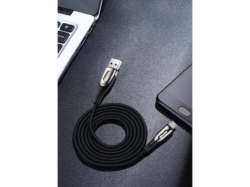 Joyroom Sharp Series S-M411 USB-A / micro USB 3A 2m Cable with Charging Indicator - Black
