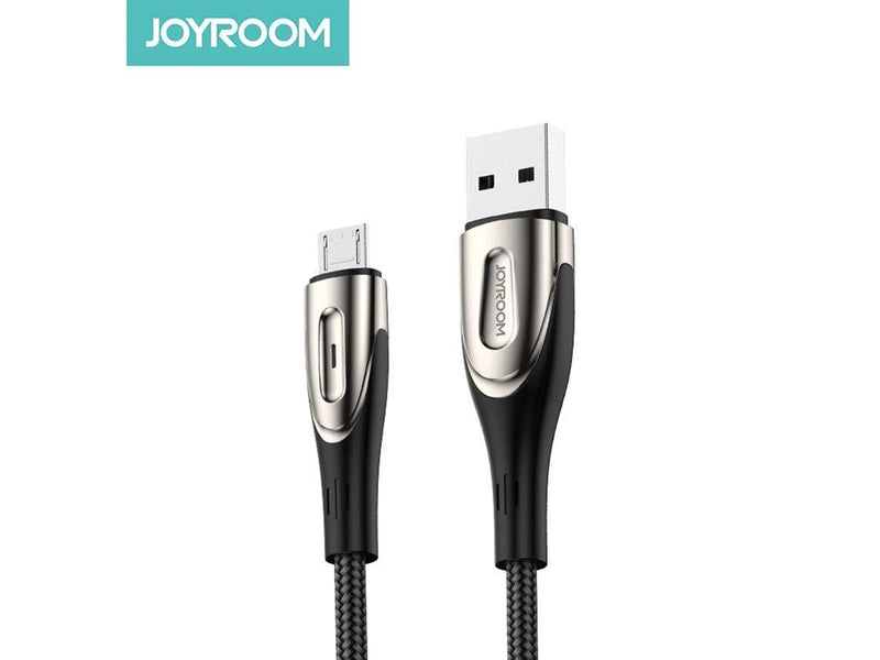 Joyroom Sharp Series S-M411 USB-A / micro USB 3A 2m Cable with Charging Indicator - Black