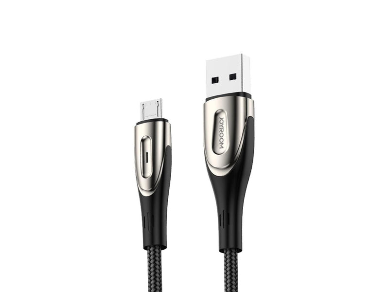 Joyroom Sharp Series S-M411 USB-A / micro USB 3A 2m Cable with Charging Indicator - Black