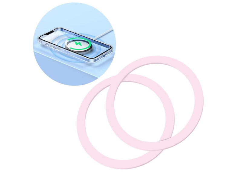 Joyroom  set of metal magnetic rings for smartphone 2 pcs. pink (JR-Mag-M3)