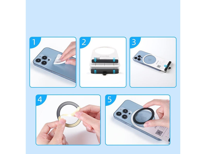 Joyroom  set of metal magnetic rings for smartphone 2 pcs. pink (JR-Mag-M3)