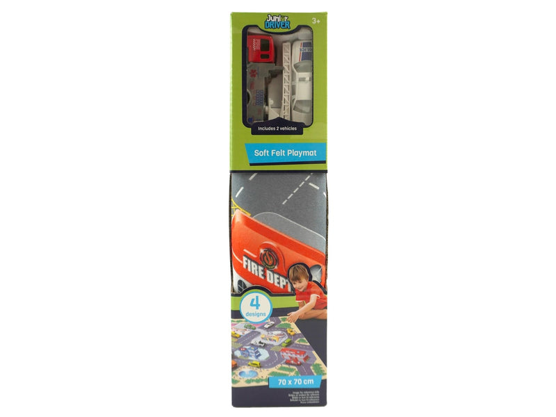 Junior Driver Soft felt playmat with 2 vehicles as